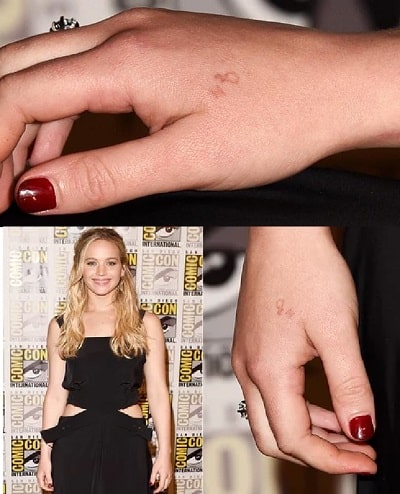 A picture of The failed tattoo of Jennifer Lawrence.